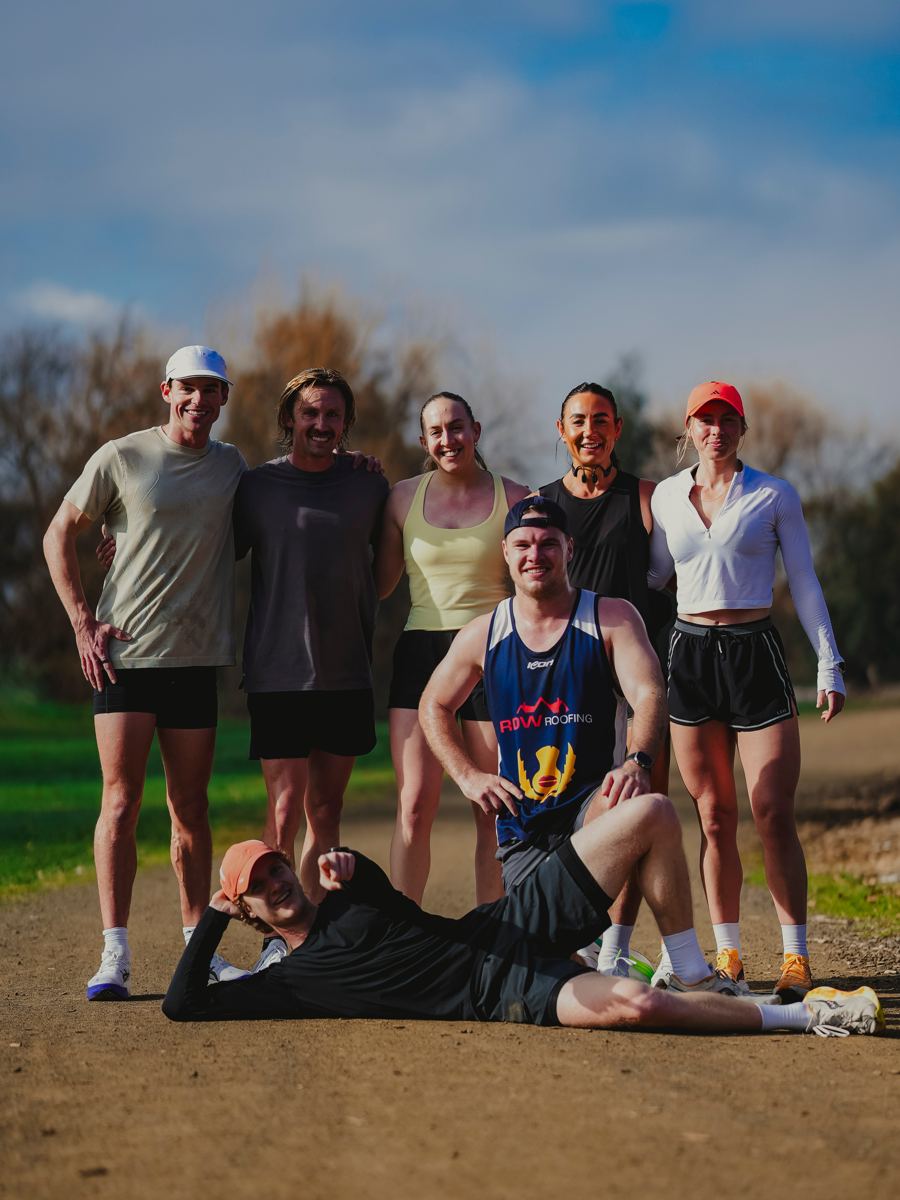 Luke with a training group after a session